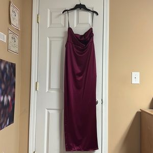 Windsor high slit satin homecoming dress